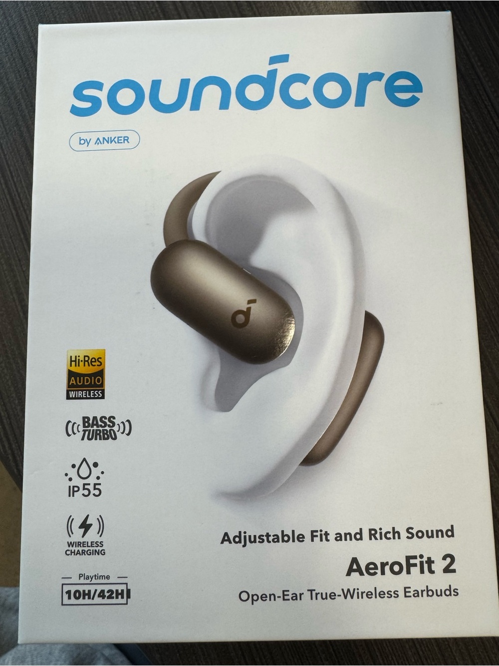 Soundcore AeroFit 2 Open-Ear True-Wireless Earbuds - Brown/White